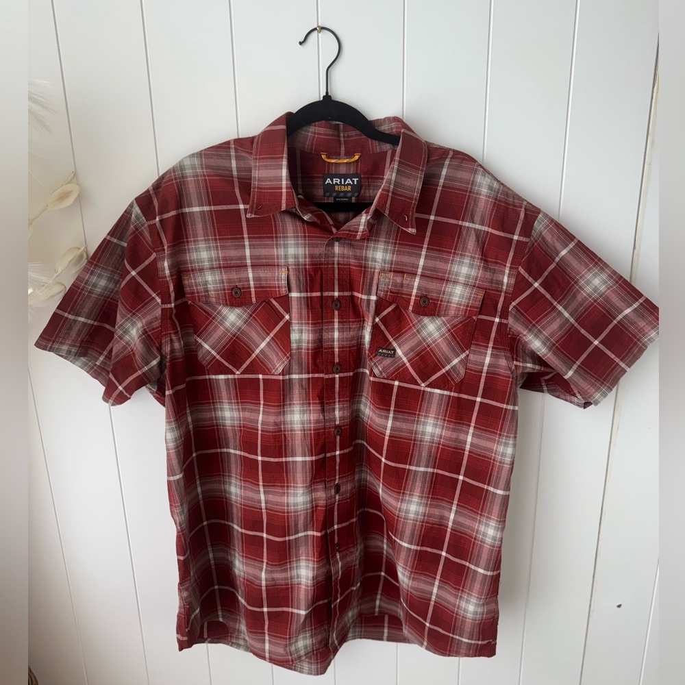 Ariat‎ Men's Made Tough Durastretch Button-Down Short Sleeve Work Shirt XL